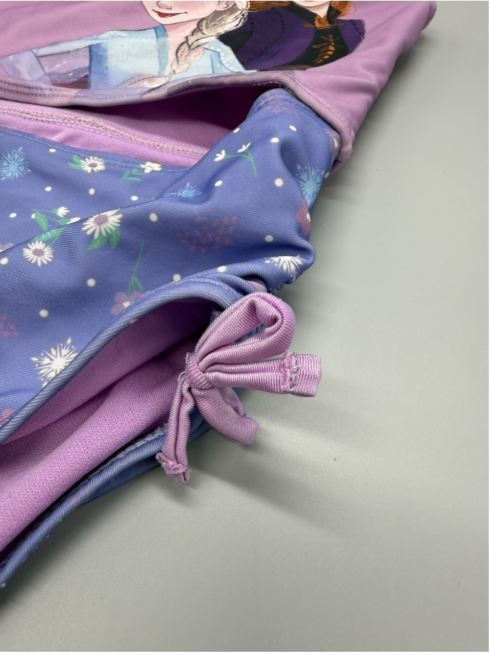 Disney Frozen Elsa Anna Girls 1 Pc Swimsuit 2-Piece Look Peekaboo Waist 7 / 8 - Picture 6 of 11